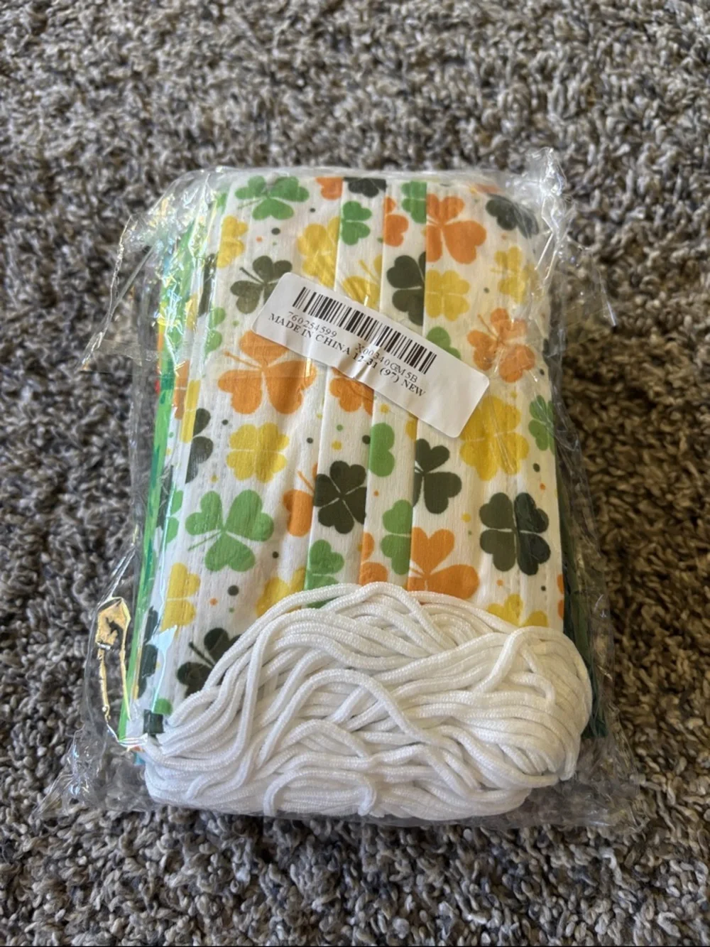 St. Patrick's Day Shamrock Disposable Face Masks